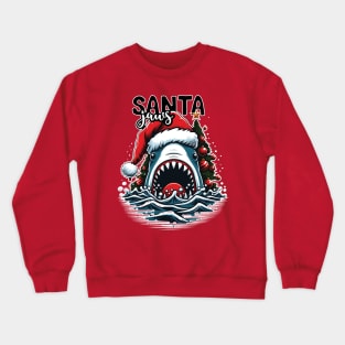 Santa Jaws - Christmas Tree Design Crewneck Sweatshirt